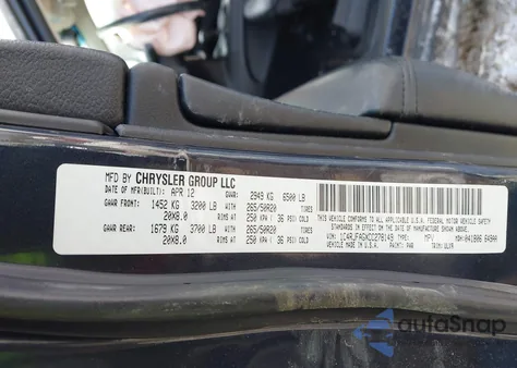 2012 Jeep Grand Cherokee Laredo z USA, uszkodzony, nr VIN 1C4RJFAGXCC278149